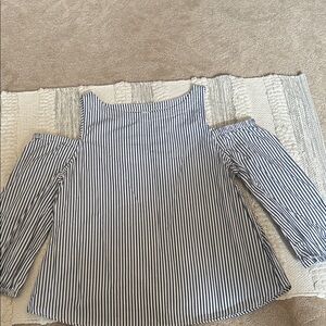 GAP Navy and White Striped Blouse